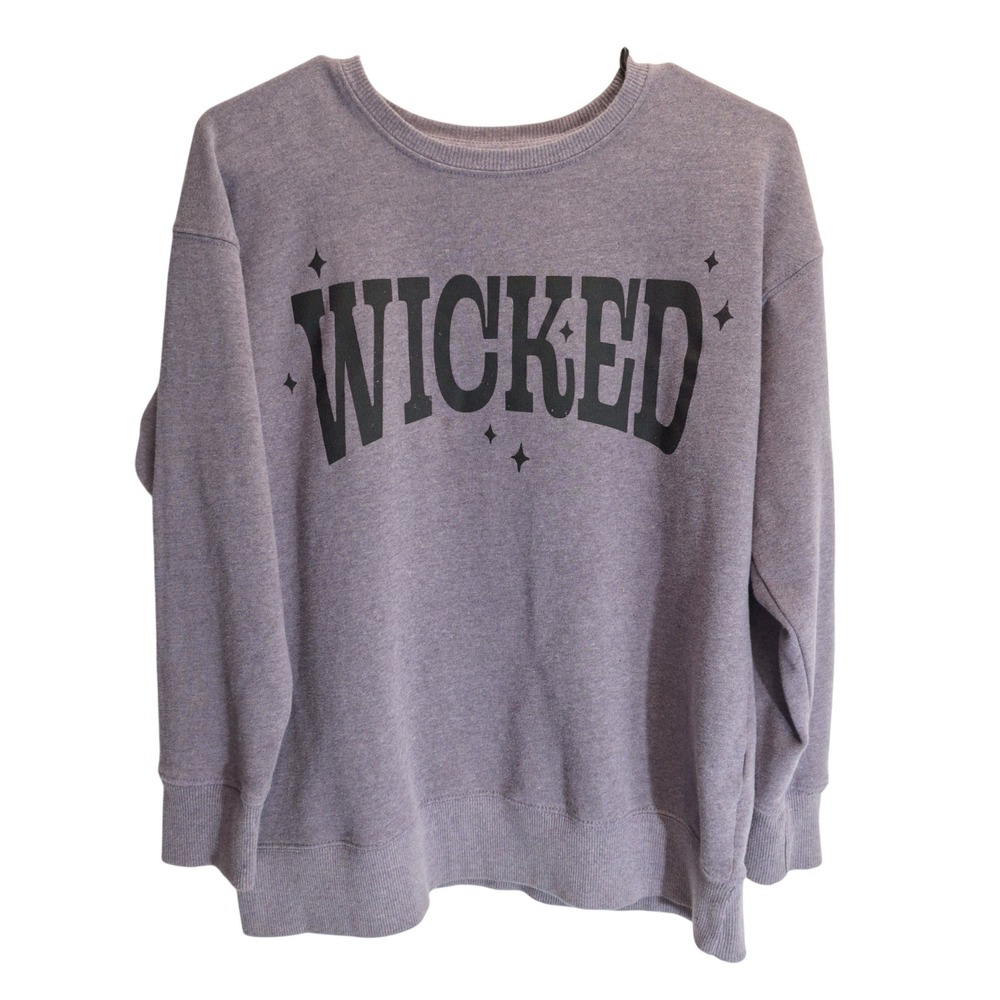 Way To Celebrate Sweatshirt Womens Small Purple Wicked Halloween Graphic Top